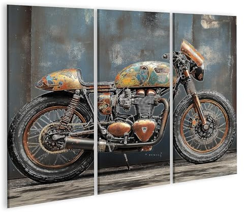 islandburner Bild auf Leinwand Vintage Motorrad mit rustikalem Design und Kunstwerken für Wohnzimmer Motorradliebhaber Harley-Davidson-Händler Bilder Wandbilder Poster