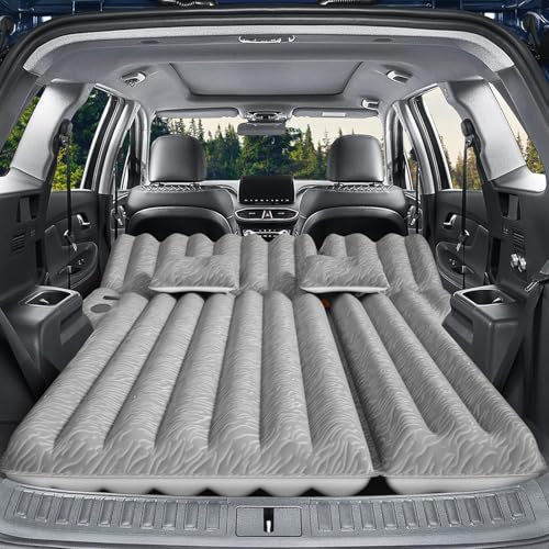 Vino Cove Auto Luftmatratze für SUV 183x124x10 cm, Beflockung Oberfläche Auto Matratze mit 2 Kissen, Aufblasbaren Autobett für Kofferraum Tragbares Schlafpad für Reisen Camping Zuhause