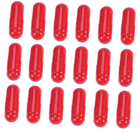 KOMBIUDA 50 Pièces Capsule De Sang Faux Gélules Artificielles Capsules De Sang d'halloween Se Maquiller Fausses Bouchées Halloween Bricolage Trousses Rouge Colorant Alimentaire