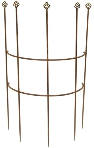 Staudenhalter Quadri Strauchhalter Staudenstütze Rankgerüst halbrund braun Rost Rankhilfe Metall Eisen Deko (Rostbraun, H/B/T: 100/66/33 cm)