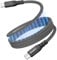Magtame Cable magnético USB C, cable de carga elástico en espiral C a C, 60 W (3 A), cable USB retráctil de 1 m, cable USB C trenzado de nailon tipo C, cable de carga rápida compatible con i-Phone 16,