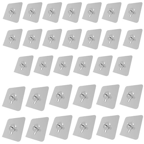 Roinaid Klebeschrauben 32 Stück Klebeschrauben Extra Stark Klebeschraube Weiße Klebenägel Geeignet für Bilder Poster Fotos Gemälde(6mmX20,12mmX12).