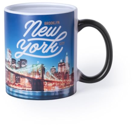 Adri – Taza mágica personalizada con imagen y texto - Regalo original personalizado para amigos y familiares - 350 ml - Taza personalizable color negra