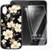 ESACMOT Goldene Blumen Muster Hülle Kompatibel mit CAT S52 + [2 Pack] Displayschutzfolie aus gehärtetem Glas, stoßfeste Schutzhülle für CAT S52 (5,7 Zoll)