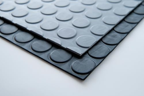 Gummimatte grau Coin Bodenmatte in verschiedenen Längen, Breite:1.2 m Gummimatten Farbe Grau, Gummimatten Länge 120,