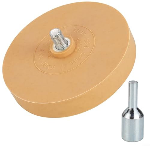 Gummi-Radierscheiben 2 Stück mit Adapter für Bohrmaschine, Aufkleber-Entferner, Folien-Radierer 88mm/100mm, Hochleistung bis 4000 U/min für Auto, Metall, Glas(4inch/100mm)