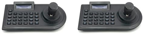 Lioggyet 2X 3D-Achsen-Joystick CCTV-Tastatur-Controller-Tastatur für AHD-Sicherheits-PTZ-Radarkamera-Decoder DVR NVR Pelco RS485-EU-Stecker