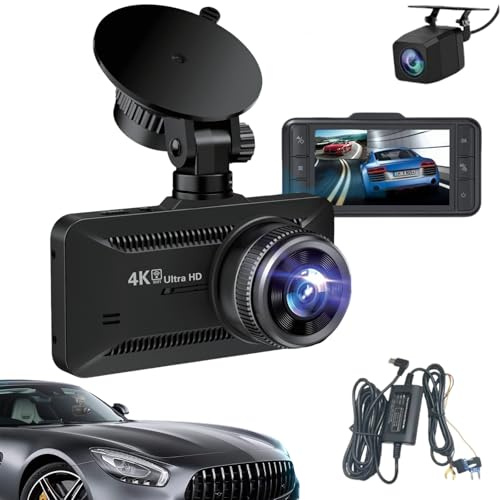 4k Dashcam,botslab Dashcam,Dasch-cam Auto 360 Grad 4k Kabellos,mit 3,94 Bildschirm/Vorne & Hinten/Autokamera Mit 170° Weitwinkelansicht/Nachtsicht/Parküberwachung-+1080P + Acc-Abwärtskabel