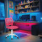 FurnitureR Compact Kids Gaming Chair, Hollow PP Backrest, Adjustable Height, Ergonomic Swivel Sponge Seat, 5-Wheel Iron Base, for Teens & Childrens Drawing, Gaming, Classroom, Deep Pink, 38.5x40x87cm