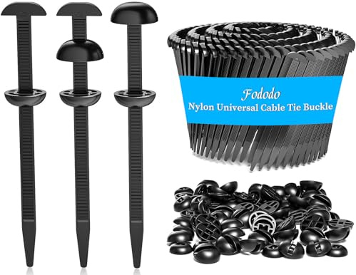 50Stück Auto Kabelbinder-Schnallen Nylon, robust selbstsichernd Stift-Knopf | Universelle Nylon-Kabelbinder-Schnallen, Reißverschluss-Clips & Nieten, Bewegliche Kuppel mit Stift-Knopf für Autokabel