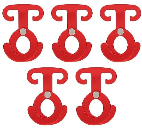 Segrehy T-Ring-Haken, 5 Stück Camping-Seilschnalle aus Aluminiumlegierung, Ultraleicht, Stark, Selbstsichernd, für Zelt, Vorzelt, Markise, Outdoor-Camping, Wandern, Picknick