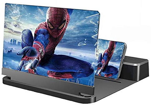 Screen Magnifier， 16/20/26/32 Screen With Bluetooth Speaker,mobile Phone Magnifier,3D Hd Enlarger Folding For Movies,Videos,Gaming(Black a,32in)