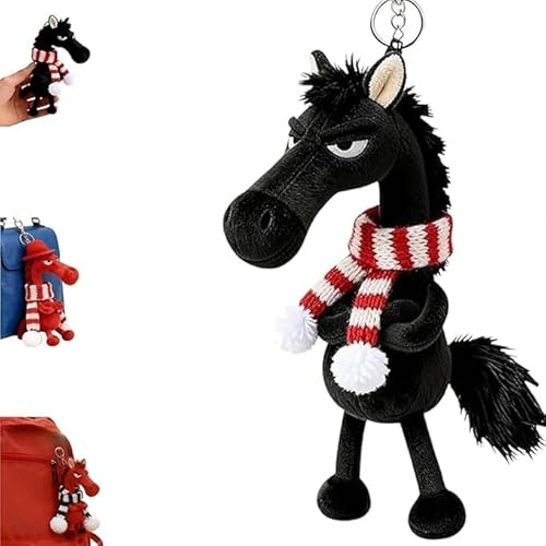 Uniguardian 2026 Mascot Animal Key Ring, Horse Cuddly Toy Soft Handbags Pendant Key,Holder for Backpack Bag Lucky Charm for Horse Lovers,For people over 18 years old.