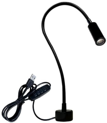 NONDK 3W Magnetische LED-Arbeitsleuchte mit Flexiblem Schwanenhals und Magnetfuß, Werkstattlampe für Drehmaschinen B