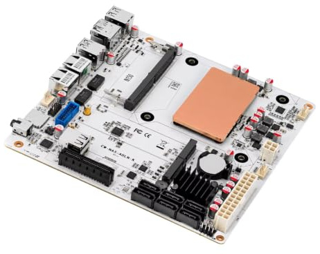 N150 NAS Motherboard Mini ITX, 2× 2.5GbE LAN, 6× SATA3.0, 2× M.2 NVMe, 4USB, TF, 1x PCIe 3.0x4, DDR5 4800MHz up to 32GB, HD+DP Dual Display, for Home Server/Firewall/Storage, 170x170mm, Barebone