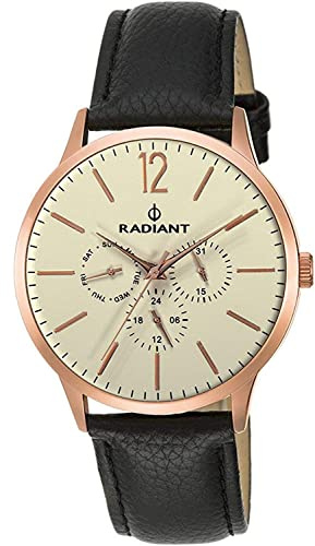 Radiant Men's Quartz Analog Watch with Leather Strap RA415605, Beige, Strip