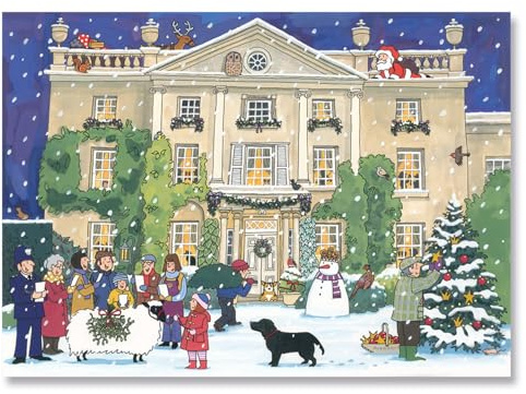 Traditional Advent Calendar - Alison Gardiner Highgrove House Design - Paper Christmas Countdown Calendar - Large A3 29.7x42cm
