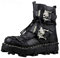 Stivali da moto da uomo, in vera pelle, stile militare, stile gotico, stile punk, nero, 13.5 Wide
