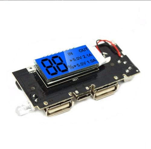 ExcLent Dual Usb 5V 1A 2.1A Mobile Power Bank 18650 Battery Charger Pcb Module Board- Black
