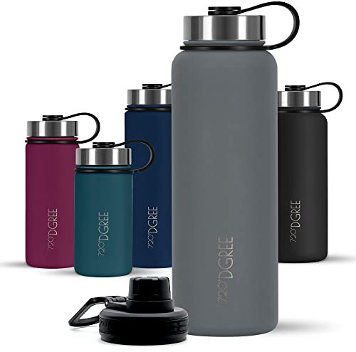 720°DGREE Bouteille Isotherme noLimit – 950ml | Gourde en acier inoxydable d'eau, thé, café, jus, boisson chaud ou froid | Premium de Isolée sous vide + GRATIS Sport Couvercle