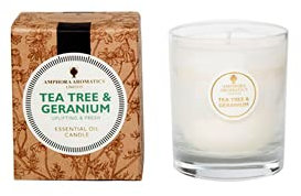 Amphora Aromatics Tea Tree & Geranium 40Hr Pot Candle.