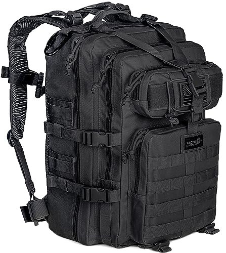 Tacticon 24BattlePack Taktischer Rucksack | 1 bis 3 Tage Assault Pack für Herren 40L | Combat Veteran Owned Company | Camping Wandern, Schwarz, Large, Rucksack Rucksäcke