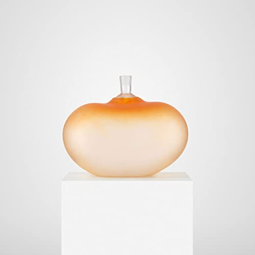 Kosta Boda Vase mit Bohnen, Orange, Kristallkunst, 29 cm H x 36 cm B