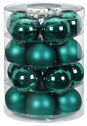 MAGIC Weihnachtskugeln Glas 6cm 20 STK. Christbaumkugeln Farbe: Deep Forest - grün dunkelgrün