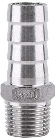 Raccords cannelés, Acier Inoxydable SS304 Filetage extérieur Tuyau connecteur Tige Tuyau Connexion arrière BSP 1/8 ~ 3/4 Barb Bouchon Adaptateur pour conduites d'air(1/2 * 19mm)