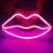 Bipily Lips Neon Lights LED Lips Neon Light Sign Neon Wall Light Battery/USB Operated Neon Light Art Decorative Neon Lights Neon Signs for Walls Light up Signs for Bedroom Walls Party-Pink Lips