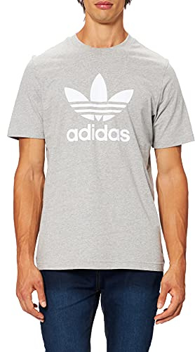 adidas Herren Trefoil T-shirt T Shirt, Medium Grey Heather/White, XL EU
