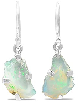 Starborn Natürliche äthiopische Opal-Ohrringe in Sterlingsilber