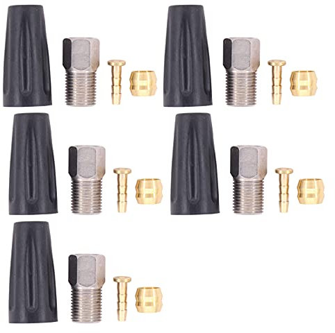 HouYeen Bicycle Hydraulic Brake Hose Oil Pipe Olive Connector Tube Fittings Insert Connecting Bolt Bleed Kit BH59 Cable Set for S-himano Mountain Bike 5 Pack