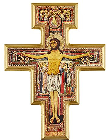 Gerffert Assisi Collection-San Damiano Kruzifix aus Holz mit Aufhänger, 20,3 cm
