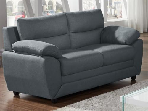 Vente-unique - Canapé 2 Places en Tissu Anthracite Manoa