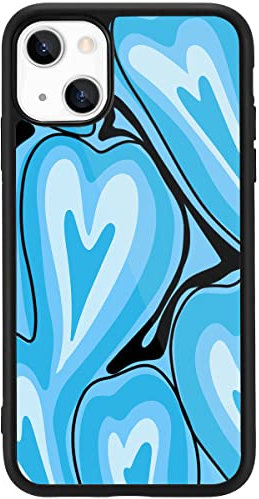 MAYCARI Compatible with iPhone 13 mini Case for Girls Women Children Cute Love Heart-E, Girly Aesthetic Pattern with Soft TPU Hard Back Protective Case for iPhone 13 mini