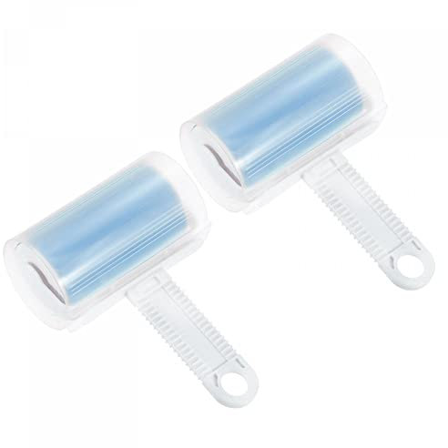sourcing map 2 Pack Fluff Haarentferner Klebrig Faltbar Rolle 17cm Staubreinigungsbürste Blau Reinigungswerkzeuge