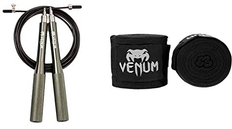 Corde à sauter Venum Thunder EVO - Kaki & Kontact Bande Mixte Adulte, Noir, 4 m