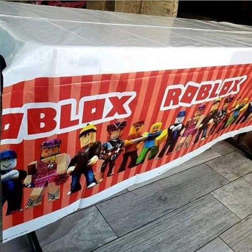 XL-Themen-Tischdecke für Kindergeburtstag, Disney-Cartoons, Party-Tischdecke, Geschirr, Roblox, Spiderman, Toy Story, Frozen, Disney Prinzessinnen, Minnie und Mickey Mouse (Roblox)
