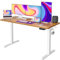 Cubiker 140 x 60 cm Schreibtisch Höhenverstellbar Elektrisch, Stehpult T-Beine aus Stahl mit Funktions-Memory-Steuerung, Anti-kollisions System, Hellbraun Tischplatte