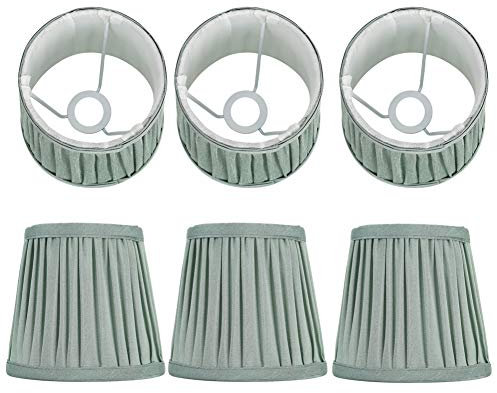 Lampenschirme 6er Set, Lampenabdeckung Kleine Kronleuchterschirme Glocke Lampenschirme Uno Fitter Modern Grün für Tischboden Wand Kronleuchter Nachttischlampe Ersatz