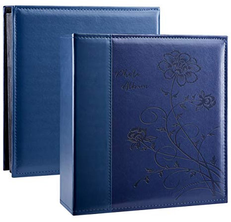 Miaikoe Photo Album 6x4 600 Photos Slip in, Extra Large Capacity Leather Cover Wedding Family Picture Albums Holds 600 Horizontal and Vertical 10x15cm Landscape Photos(Blue)