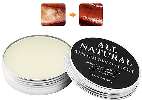 Bálsamo para el Cuidado del Cuero, Grasa para el Cuero incoloro, Crema Reparadora de Cuero, Protege el Cuero Liso de la desecación, para Utilizado en Sofá, Chaqueta, Zapatos e Interior del Coche