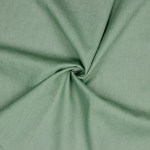 Leinen Stoff Meterware Uni 40 farben 100% Leinenstoff Naturstoff OEKO-TEX 140cm Breite (043 I Dunkel Mint)