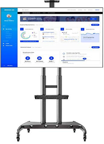 Meuble TV chariot TV roulant avec roues pour écran plat plasma LED 32-75 pouces/55-80 pouces, support TV mobile réglable en hauteur support universel pour moniteur TV, vidéoconférence enseignement