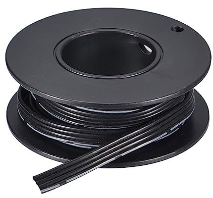 sourcing map 24AWG Ribbon Cable Silicone Wire 4Pin 24 Gauge Ribbon Wire Flat Silicone Cable 1.5m/5ft Black Stranded Tinned Copper Wire