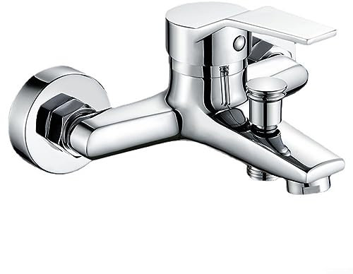 Miscelatore per Doccia a Parete in Acciaio Rubinetto Miscelatore monocomando per Acqua Calda Fredda Rubinetto Doppio beccuccio Miscelatore