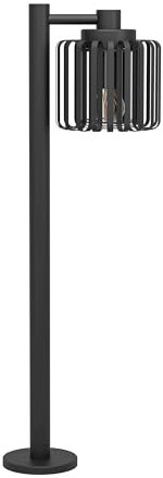 EGLO Außen-Stehlampe Selinus, elegante Außenleuchte, Outdoor Stehleuchte aus Metall in Schwarz und Glas, Wegeleuchte mit E27 Fassung, IP65
