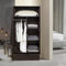 [en.casa] Armoire de Chambre avec Barre de Penderie 4 étagères 1 tiroir Garde-Robe Placard Meuble de Rangement MDF 176 x 80 x 52 cm Effet Noyer Foncé
