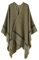 Vsadsau Damen-Umhang, Kaschmir-Gefühl, Schal, klassischer Vintage-Umhang, Herbst, Retro-Strickjacke, weich, große Decke, Army Gn, One size